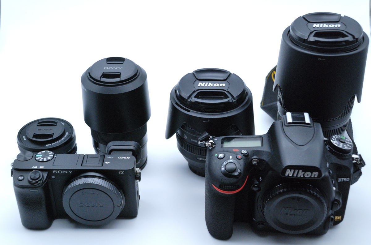 「SONY α6400」と「Nikon D750」との比較写真