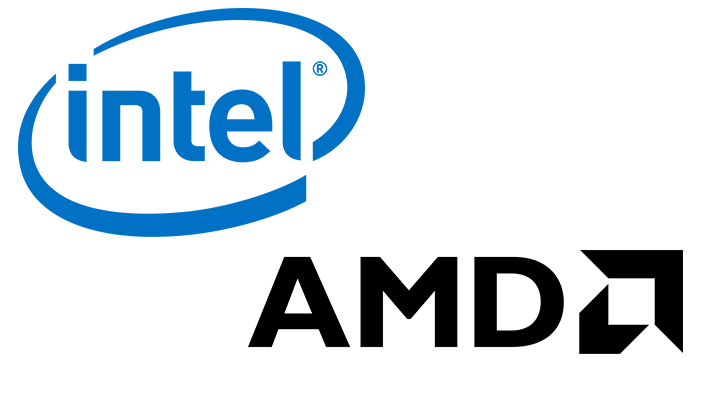 IntelとAMDのロゴ